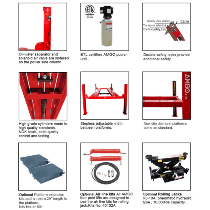 AMGO Commercial 4-Post Lift – 18,000 lb Capacity - PRO-18 - image 2