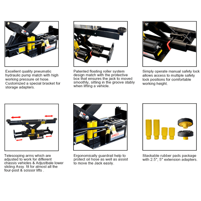 AMGO Pneumatic Rolling Jack - 10,000 lb Capacity - RJ-10A - image 2