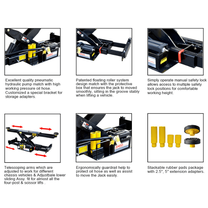 AMGO Pneumatic Rolling Jack - 8,000 lb Capacity - RJ-8A - image 2