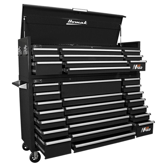 Homak 72" H2Pro 31-Drawer Combo - 10-Drawer Top Chest + 21-Drawer Roller Cabinet - image 1