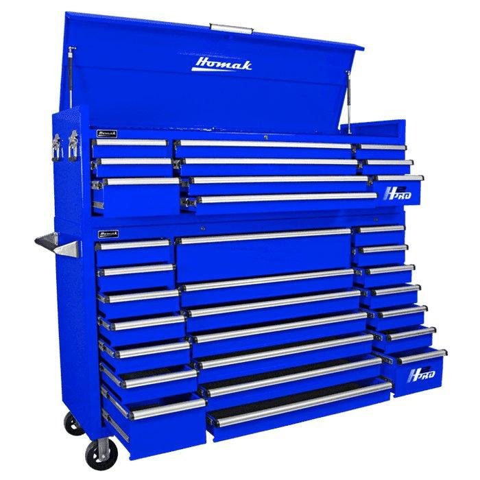 Homak 72" H2Pro 31-Drawer Combo - 10-Drawer Top Chest + 21-Drawer Roller Cabinet - image 2