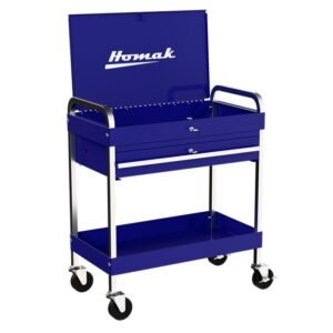 Homak 34-Inch 1-Drawer Flip-Top Service Cart with Lockable Lid, Rally Sport Blue - image 1