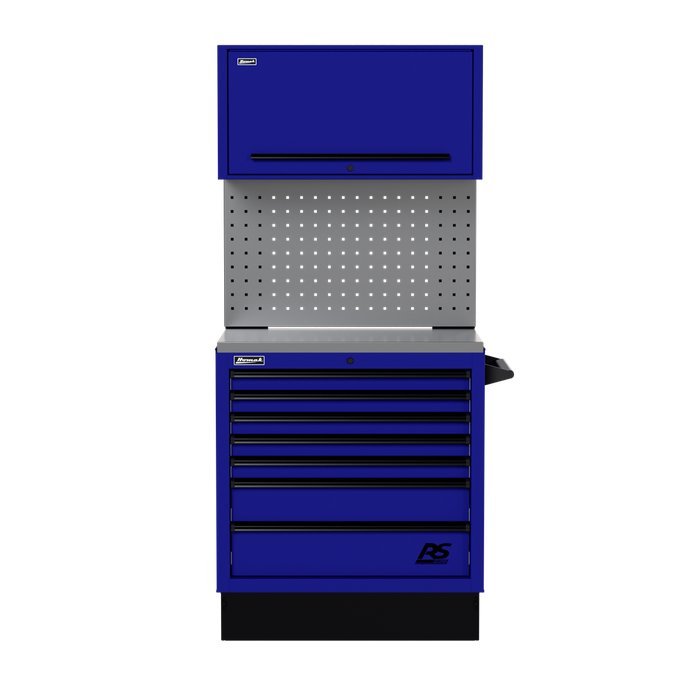 Homak 36" CTS Combo - Roller Cabinet + Overhead Canopy + Stainless Top (Solid or Toolboard Backsplash) - image 6