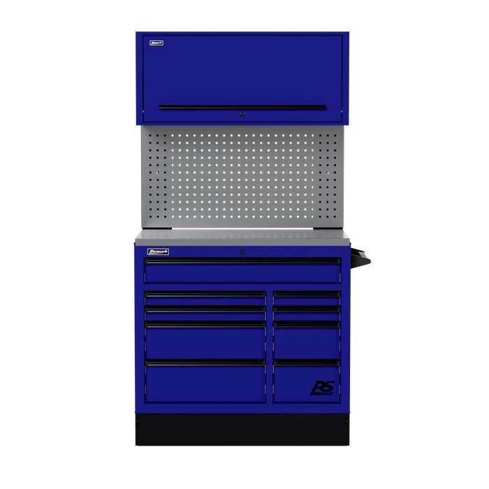 Homak 41" CTS Combo - Roller Cabinet + Overhead Canopy + Stainless Top (Solid or Toolboard Backsplash) - image 6