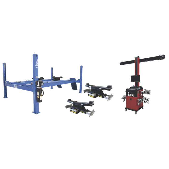 iDEAL 4-Post Alignment Lift & Wheel Aligner Combo Kit with Dual Rolling Jacks - CK-FP14KACX-IWA-60-2000T-K - image 1
