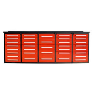 Chery Industrial Heavy Duty 10ft Workbench Cabinet, 35 Drawers, Stainless Steel Top - image 1
