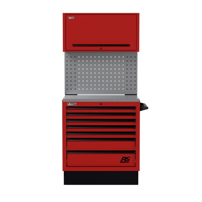 Homak 36" CTS Combo - Roller Cabinet + Overhead Canopy + Stainless Top (Solid or Toolboard Backsplash) - image 4