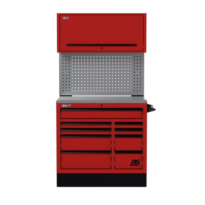 Homak 41" CTS Combo - Roller Cabinet + Overhead Canopy + Stainless Top (Solid or Toolboard Backsplash) - image 4