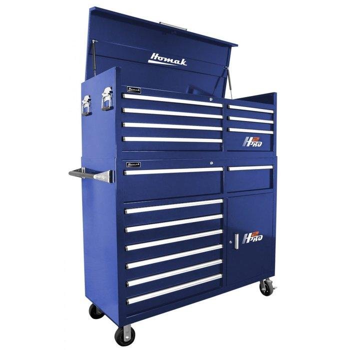 Homak 56" H2Pro 16-Drawer Combo - 8-Drawer Top Chest + 8-Drawer Roller Cabinet - image 2