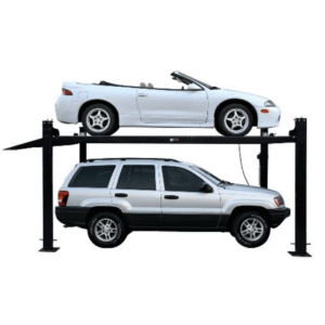 Tuxedo 8,000 lb 4-Post Vehicle Storage Lift – Includes Poly Casters, Drip Trays, & Jack Tray - FP8K-DX - image 1